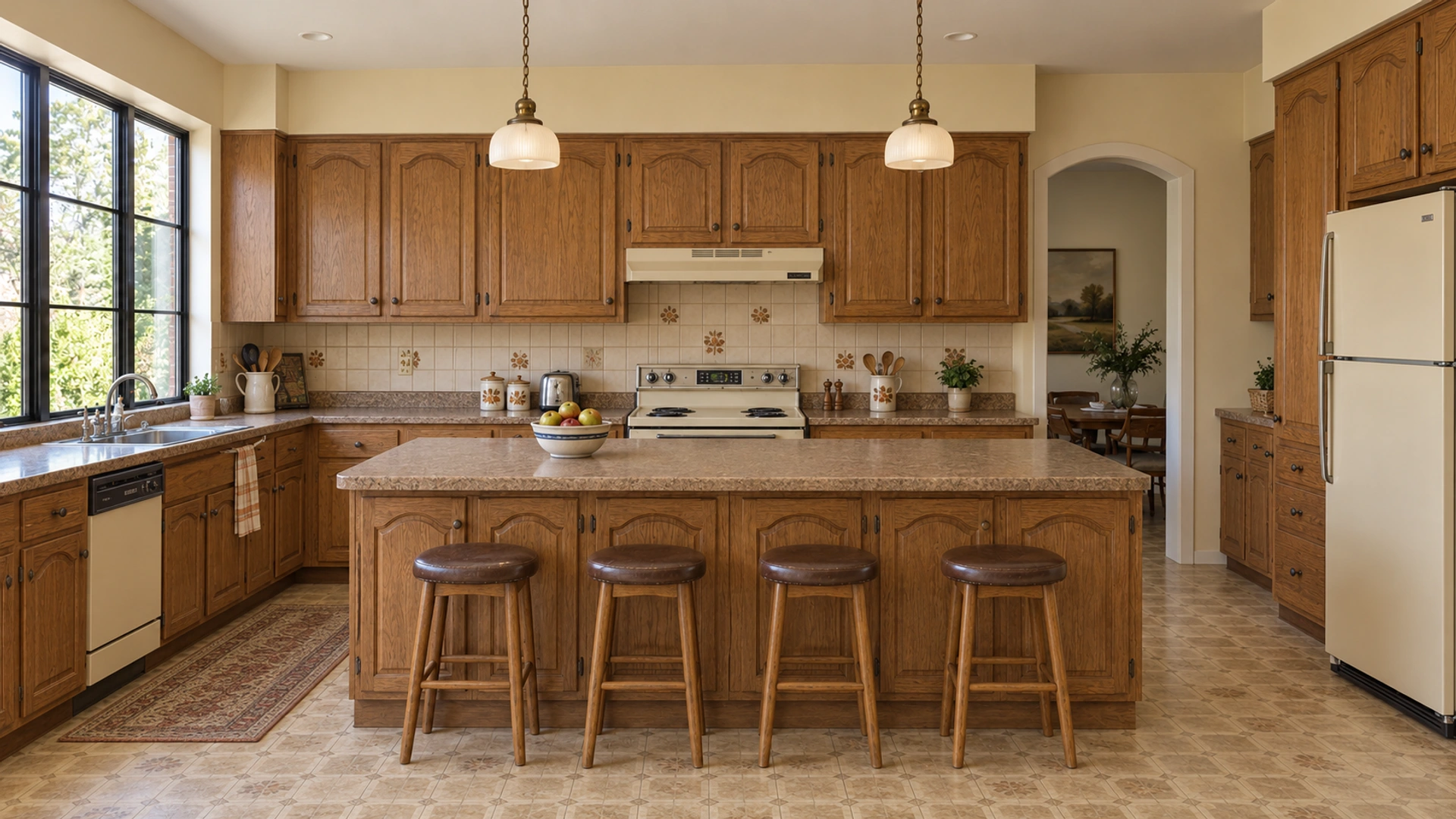The kitchen before the illustrative renovation